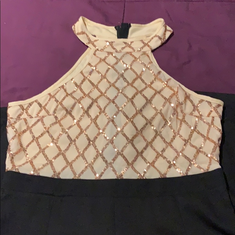 Rose gold & Black Jumpsuit back zipper